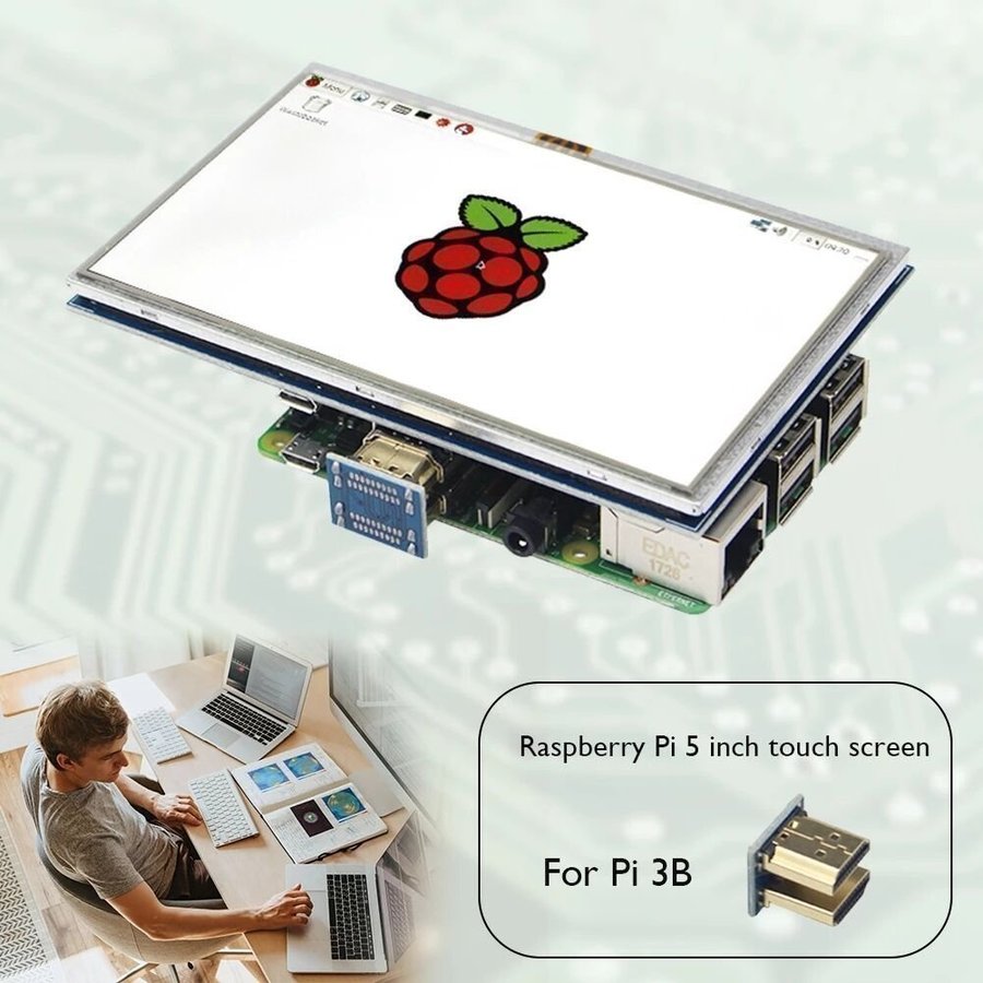 Ny HD 800X480 TFT LCD Skärm 5” För Raspberry Pi 3B