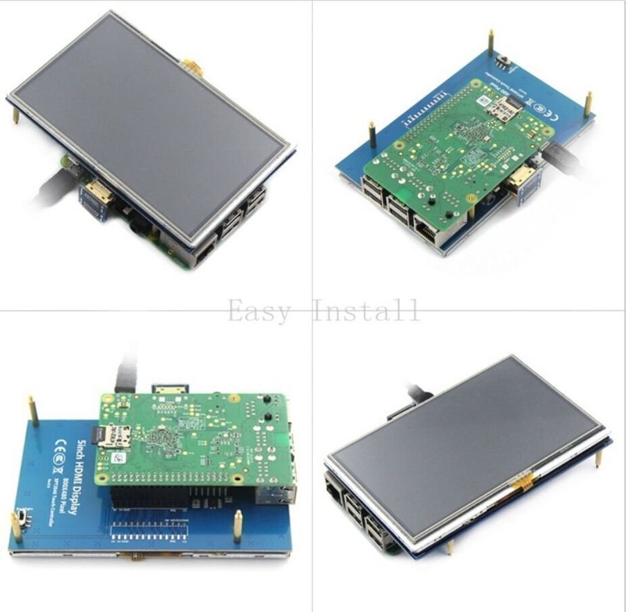 Ny HD 800X480 TFT LCD Skärm 5” För Raspberry Pi 3B