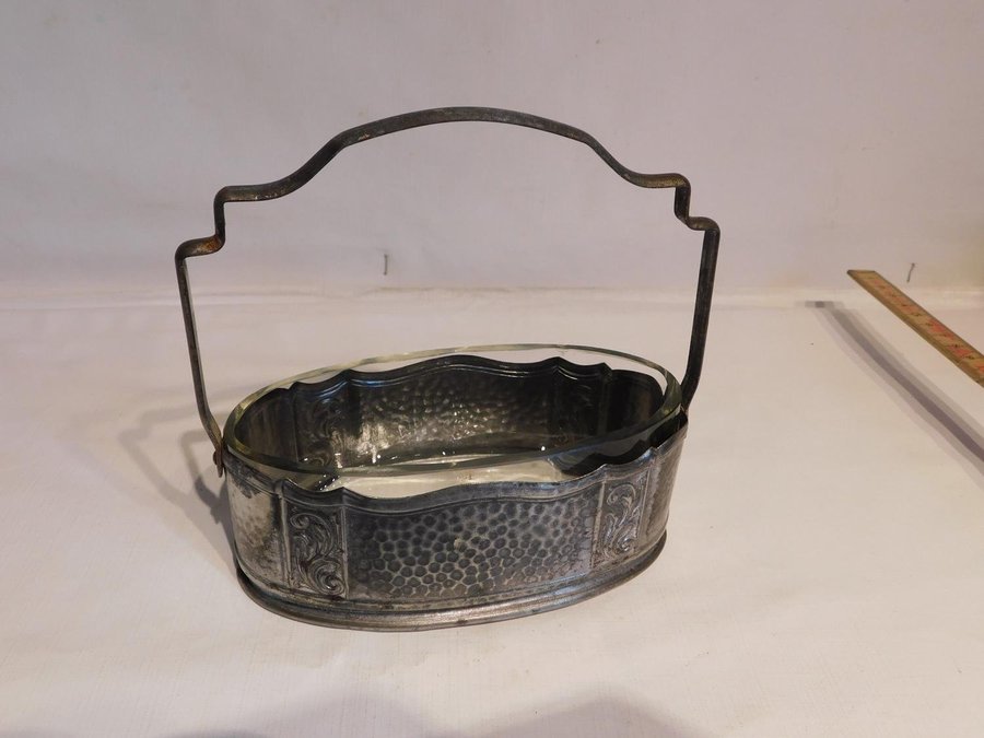 Antik Sill/Gurka/Sylt Glas med Hållare ca; 1900 talet