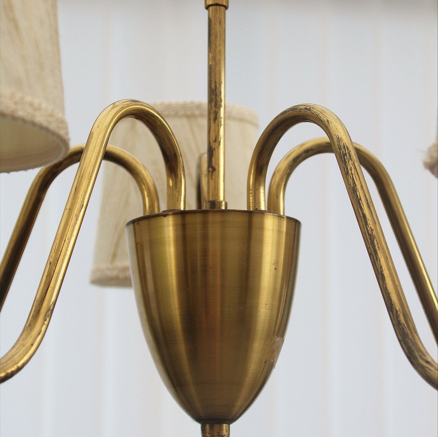 Swedish modern - Taklampa - 1940/50 tal - Mässing - Femarmad