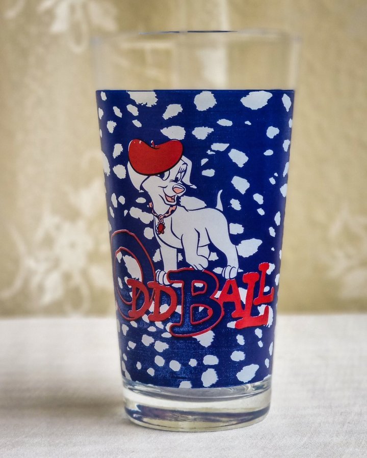 RARE Vintage Y2K 102 Dalmatians Drinking Glass | Retro 2000s Red Blue 101 Disney