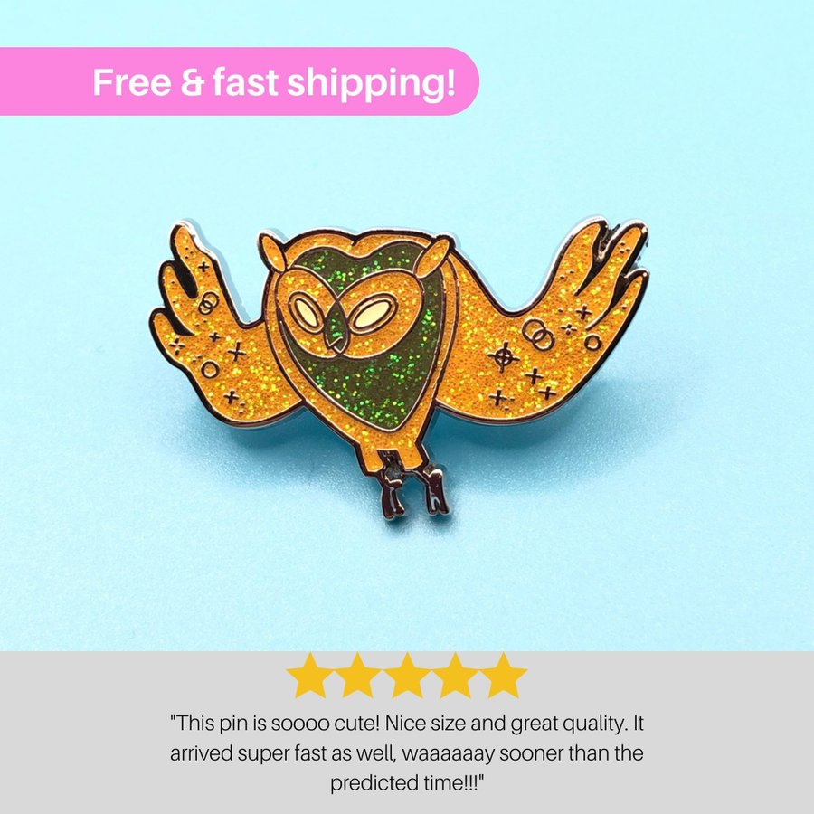 Adventure Time Cosmic Owl Enamel Pin - Glittering Pearlescent Pin