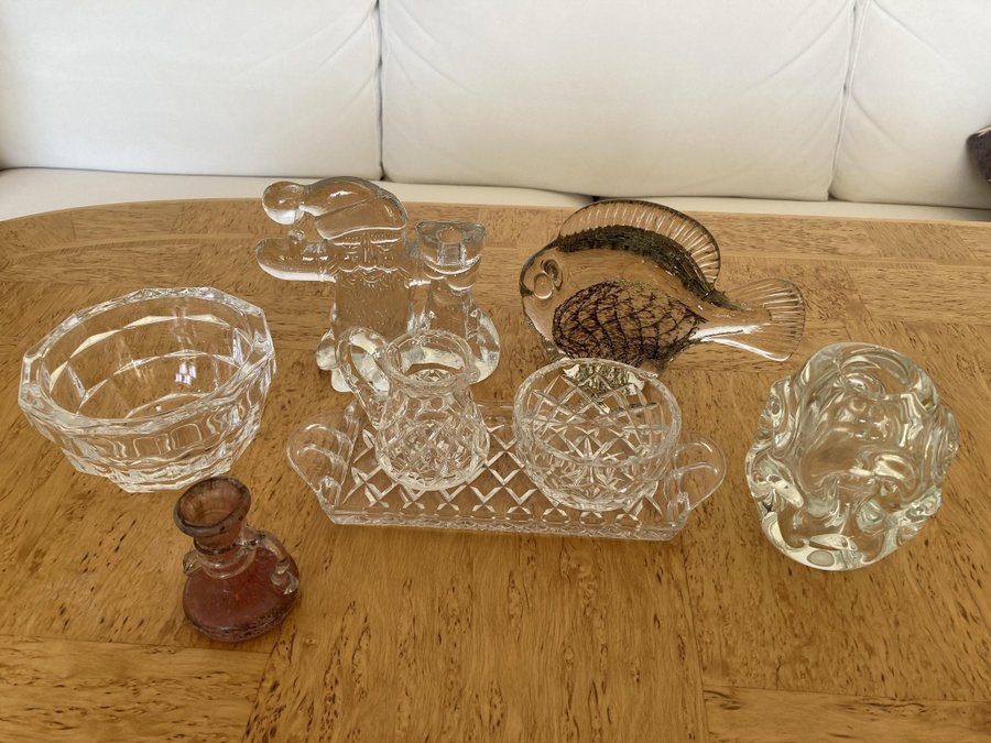 Konstglas flera objekt Vallien Kosta Boda Börne Augustsson mm Bra skick!