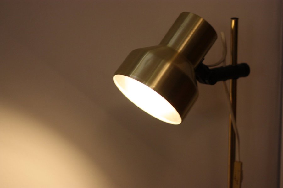 Golvlampa Belid typ-115 mässing färgad plåt RETRO