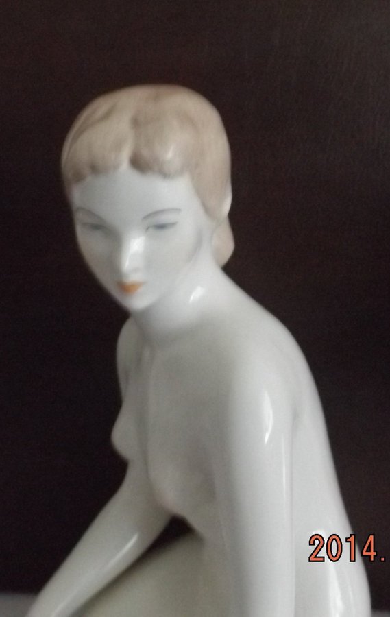 Hungary Porcelain Figurine of a Woman AQVINCUM nude girl porcelain 23 CM