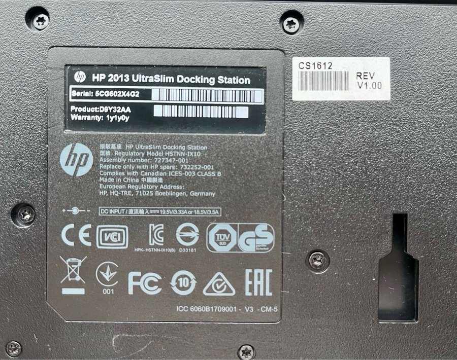 HP 2013 UltraSlim Docking Station