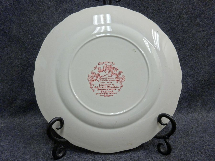 255 cm Vintage Tallrik Charlotte  Alfred Meakin Dinnerware England 1930 tal