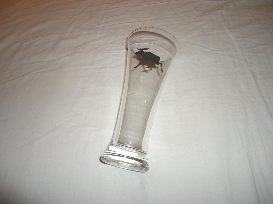 Glas med motiv av em Älg 18 x 8 cm Moose glass