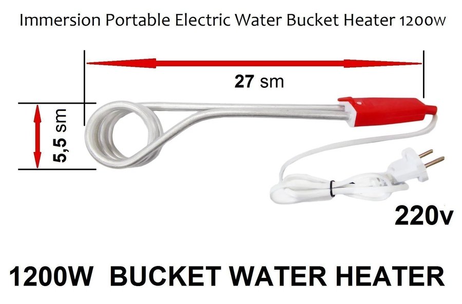 BUCKET ELECTRIC WATER HEATER Boiler electric Hot Water 1200W Submersible