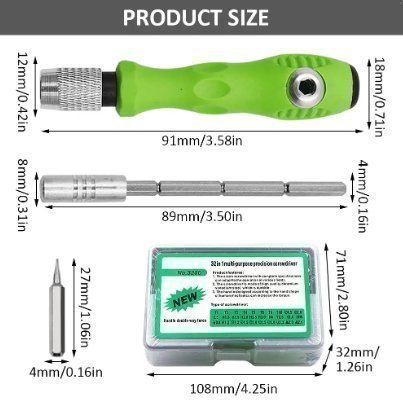 32 i 1 multifunktionell skruvmejselsats med 30 st