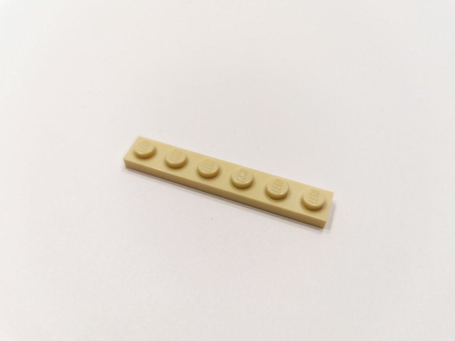 Lego - plate - platt - bas - 1x6 - part 3666 - tan (ljus biege)