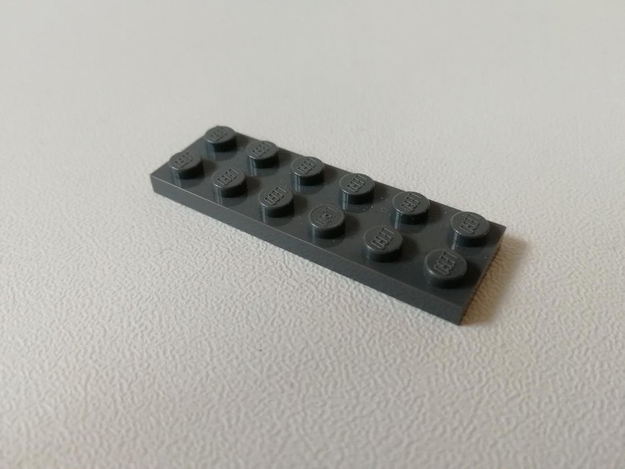 Lego - plate - platt - bas - 2x6 - part 3795 - mörkgrå (bluish)