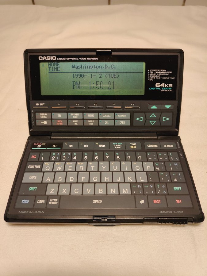 Casio 64KB Digital Diary SF-9000 med extra minneskort