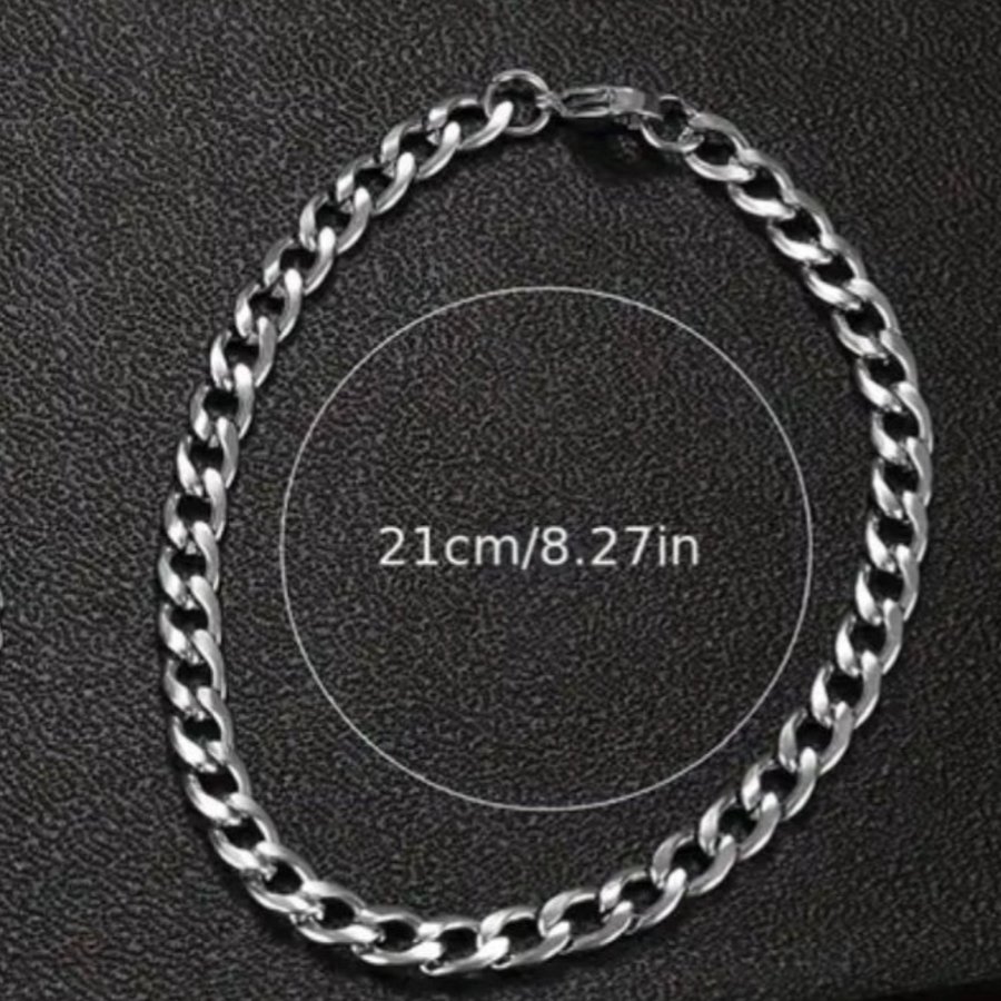 Silvery Stainless Steel Bracelet - Fashionable For Men