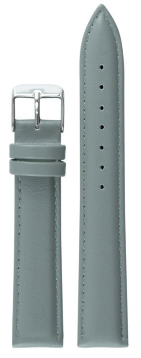 *NY Klockarmband i äkta läder Grå - Krom spänne - 20 mm