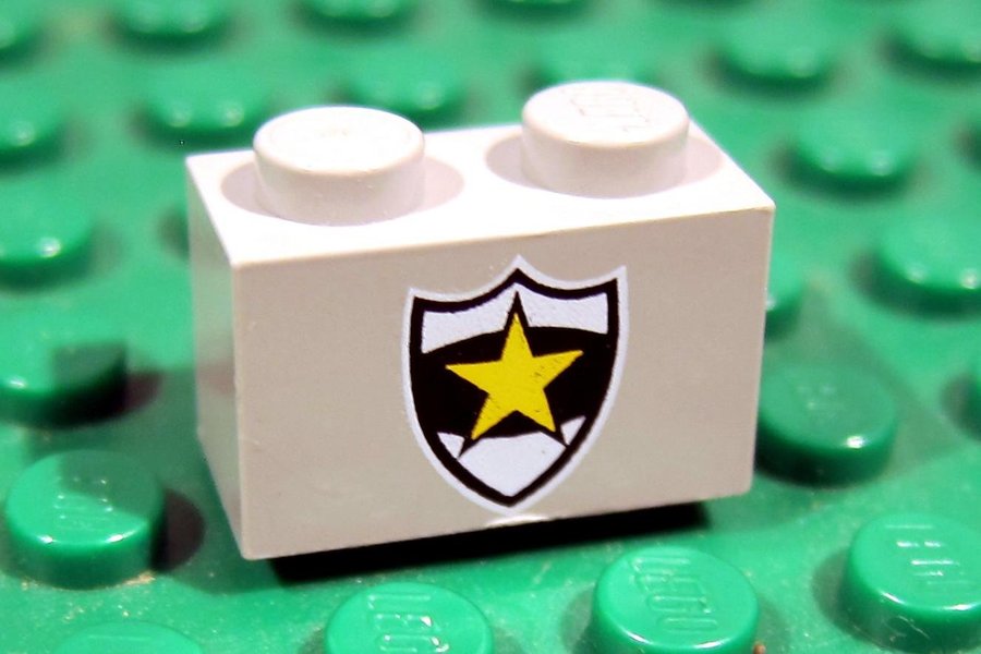 LEGO 1 st skylt grå Stjärna Sheriff Polis 1 x 2