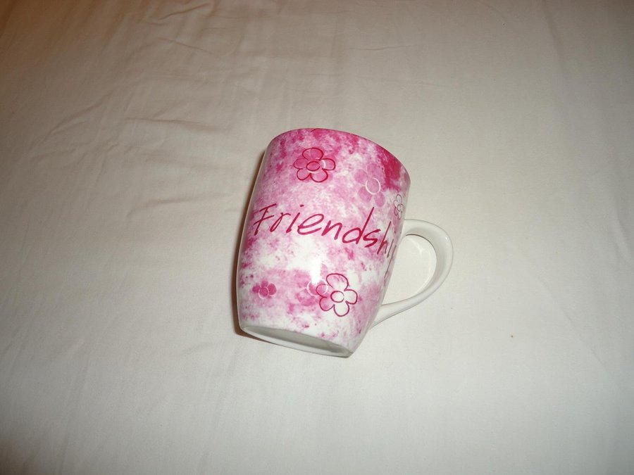 Friendship kaffe/Te porslin mugg Engelsk text coffee or tea mug vänner vän