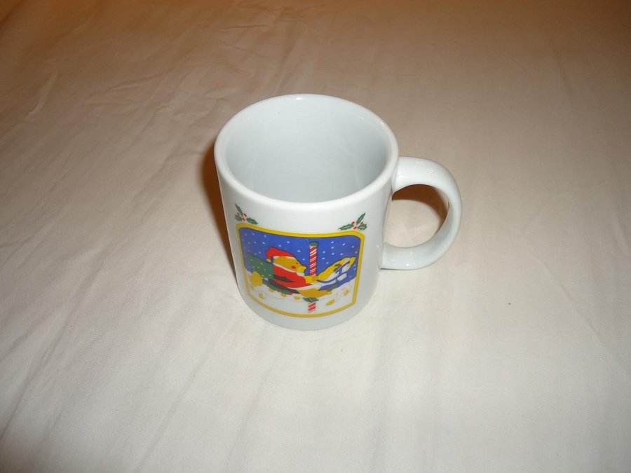 Jultomte med häst jul kaffe te stengods porslin mugg Christmas Santa Claus mug