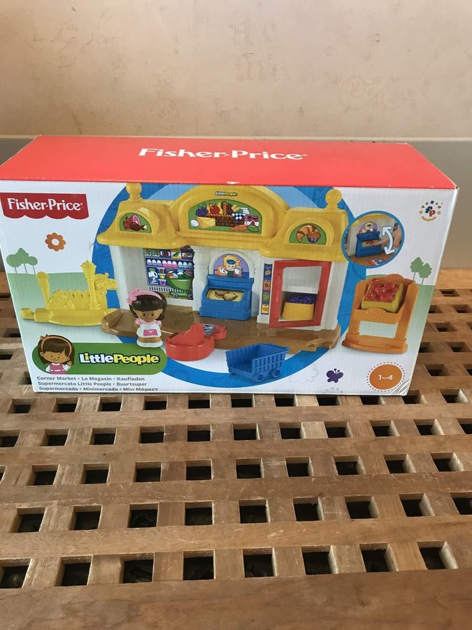 Fisher-Price Little People Mataffär med 1 st figur + tillbehör