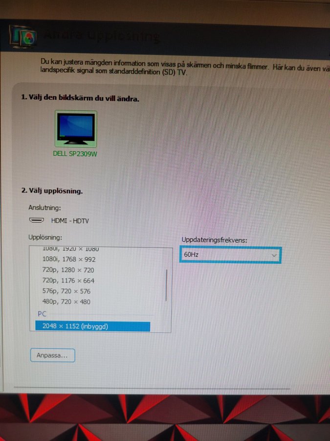 23-tum Dell SP2309W LCD Monitor