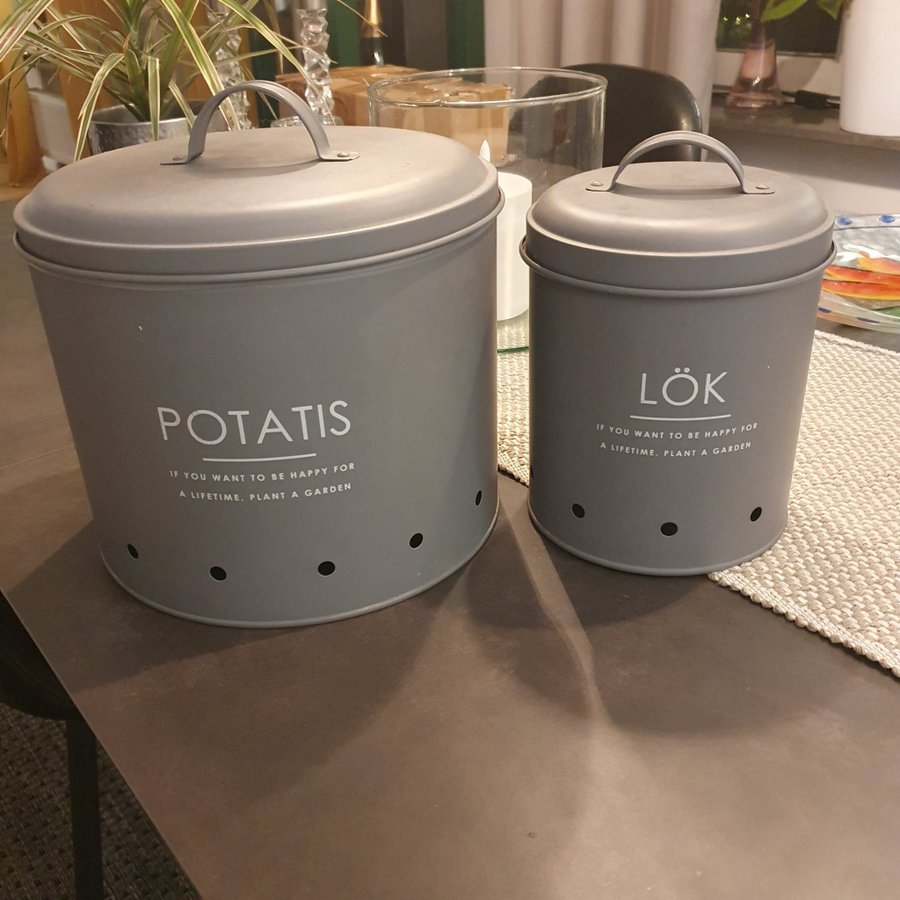 Förvaringsburkar för potatis och lök