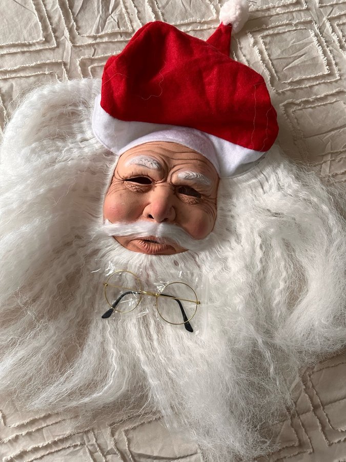 Tomtemask med skägg - jul tomte masken