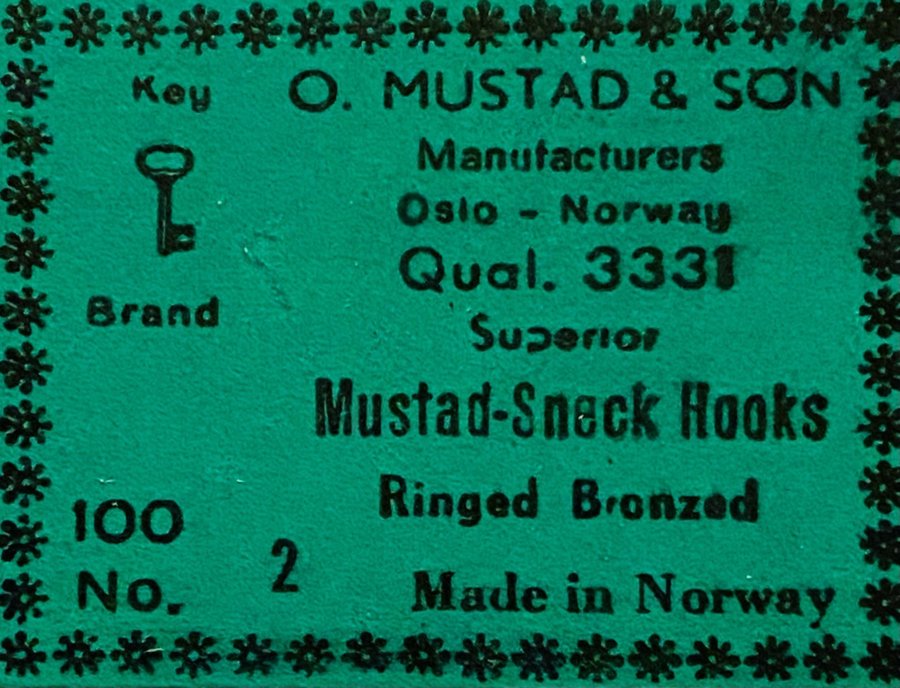 MUSTAD nr2 Qual 3331 100st special krokarbrons Otrolig kvalitet! Originalask