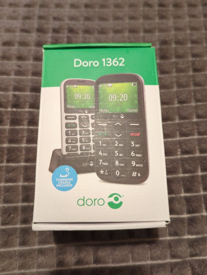 Doro 1362 mobiltelefon senior vit, enkel knapptelefon med trygghetsknapp som ny!