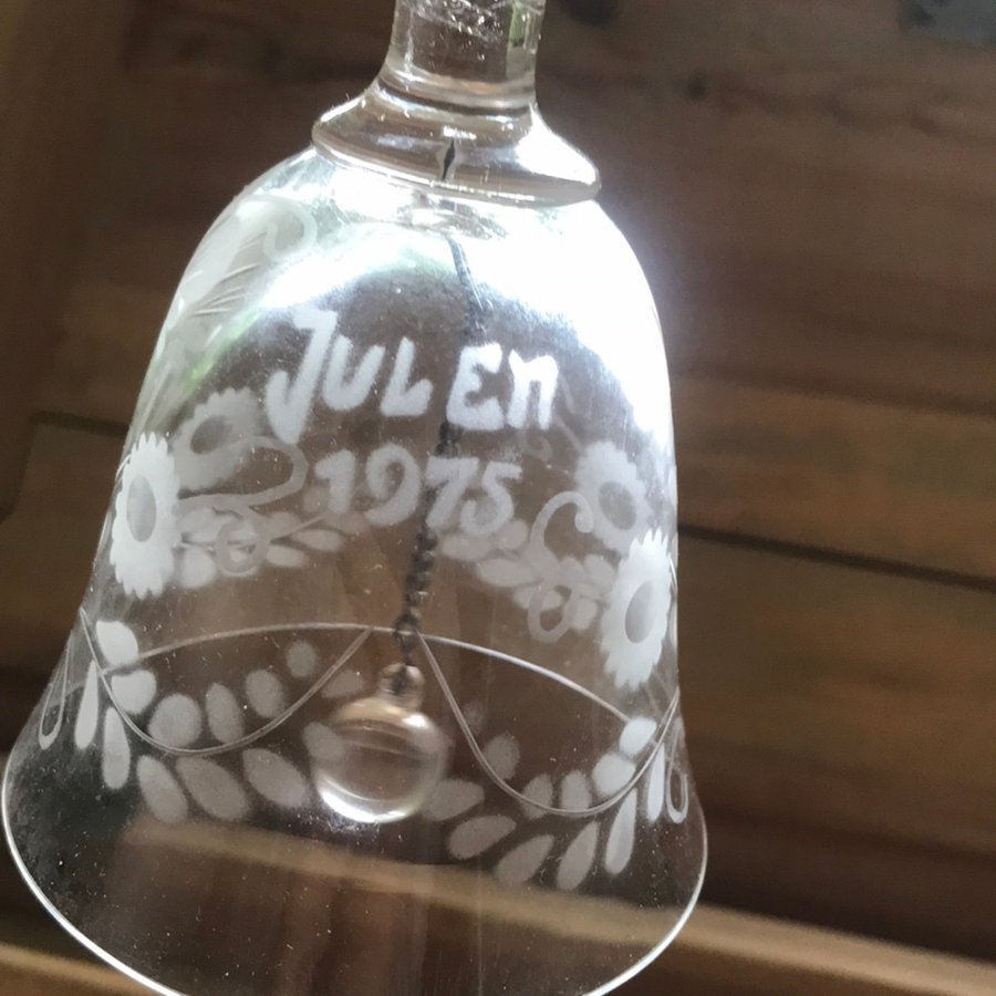 Vacker gammal klocka av glas Julen 1975