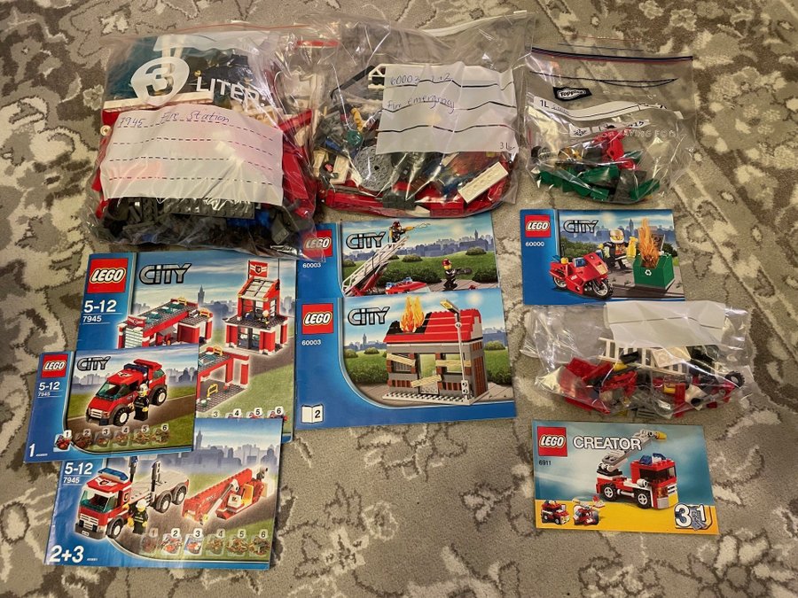 Lego City Brandstation 7945 med mera