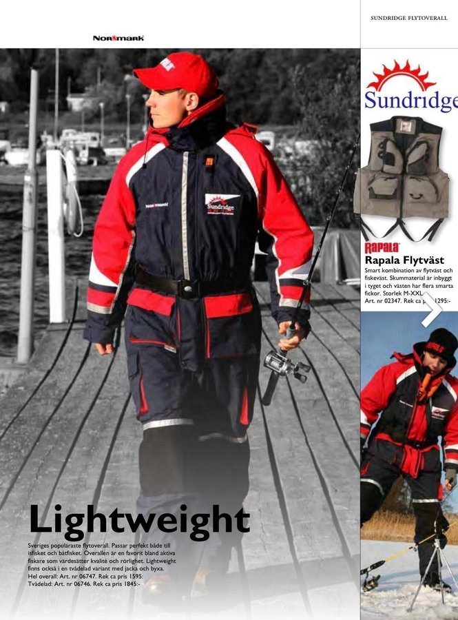 Normark XXL 110kg Blå Sunridge Lightweight Flytoverall Fiske Overall