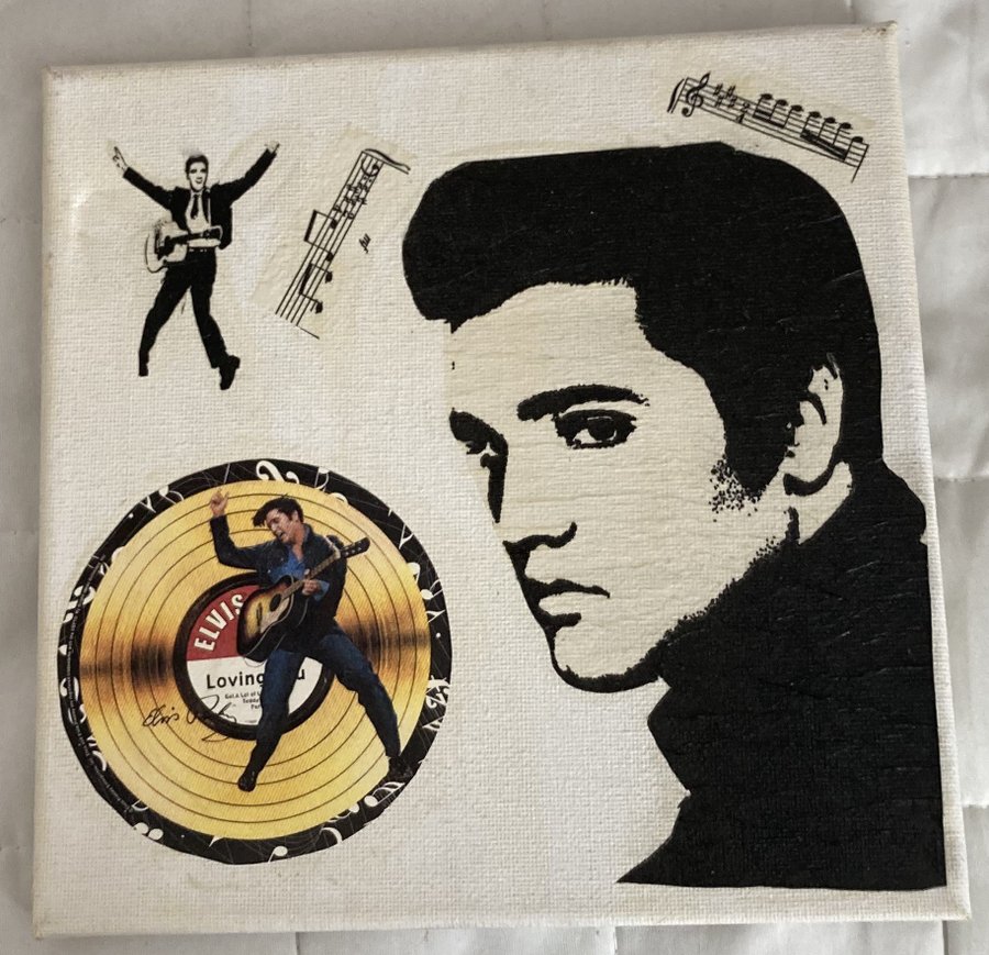 ELVIS PRESLEY TAVLA CANVAS MÅTT: 20X20 CM