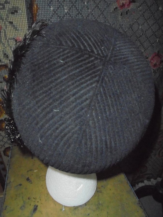 hatt svart damhatt vintage 60-tal oanvänd