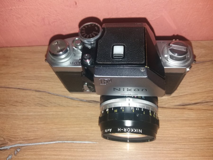 Nikon F film SLR camera.