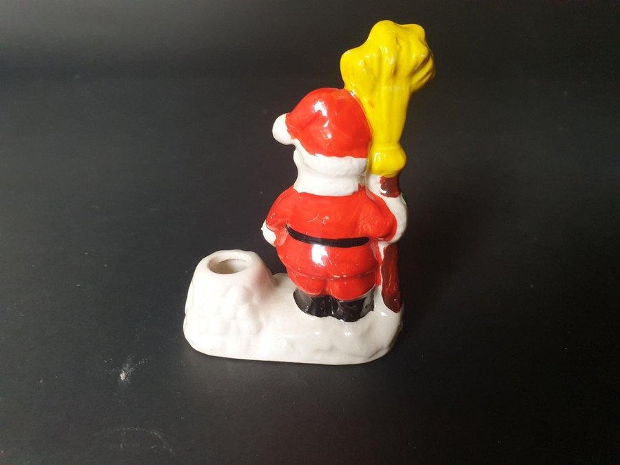 Äldre miniatyr ljusstake tomte Jul Advent