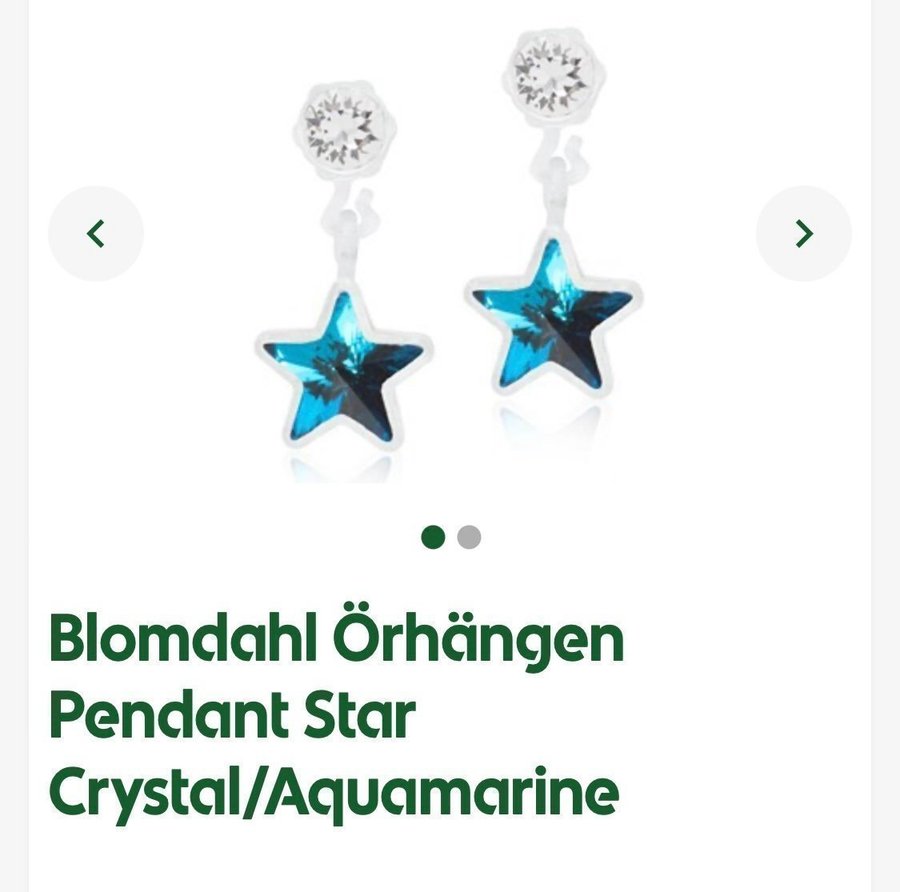 Blomdahl örhänge MP Pendant Star Crystal/Aquamarine