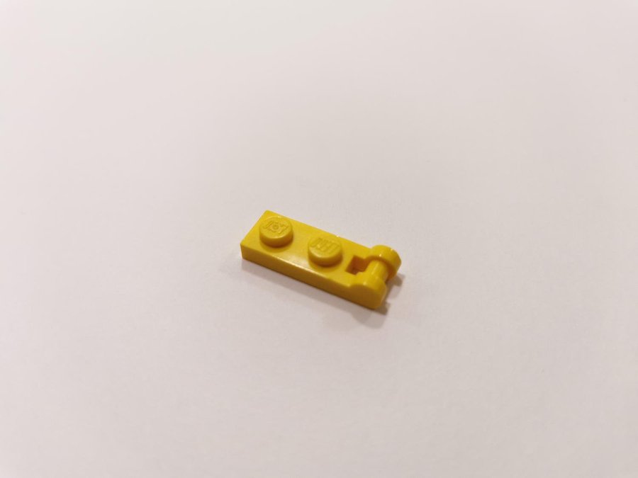 Lego - plate - modified - bar handle on end - 1x2 - part 60478 - gul