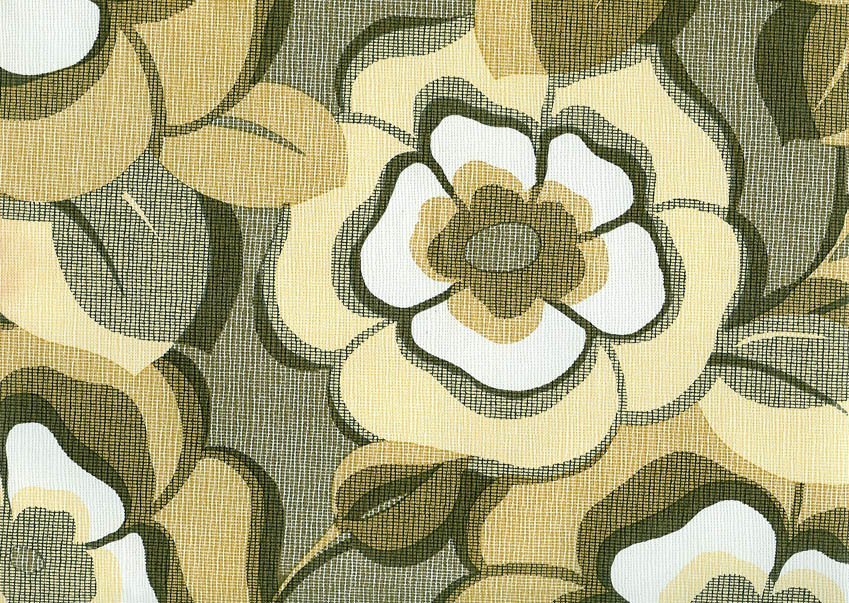 Tapetrullar med blommotiv - vit/beige 50tals känsla - från 60/70-tal