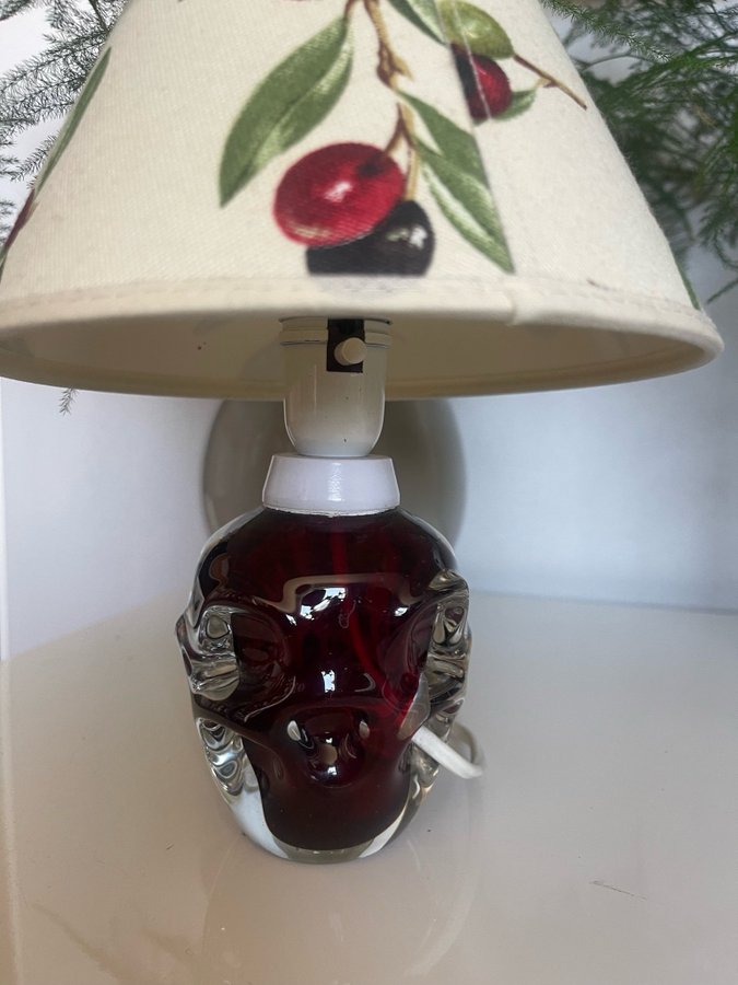 Retro Lampa Rött Massisvt Glas Åseda Glasbruk Börne Augustsson 60/70-tal