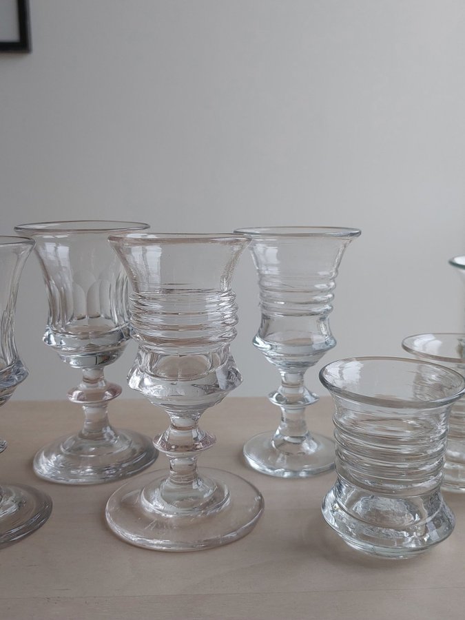 Samling Länsmansglas snapsglas 1800-tal