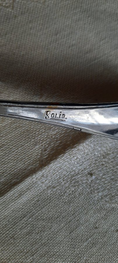 Vintage 1 SOCKERSTRÖARE/ SKED / BESTICK i nysilver modell SOLID