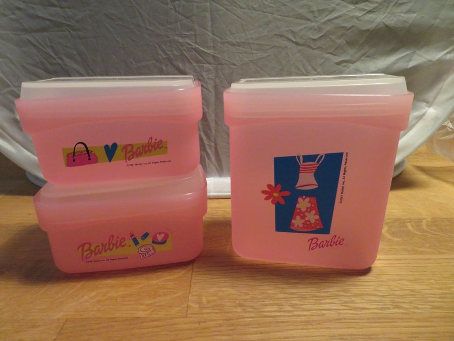 *** Tupperware Strato 3-pack, rosa m Barbie-motiv (NYA) ***