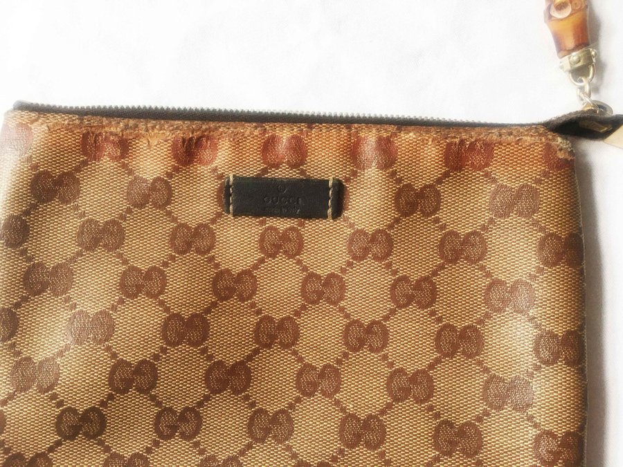 Authentic Gucci Crystal Monogram Pouch clutch bag with certificate and case