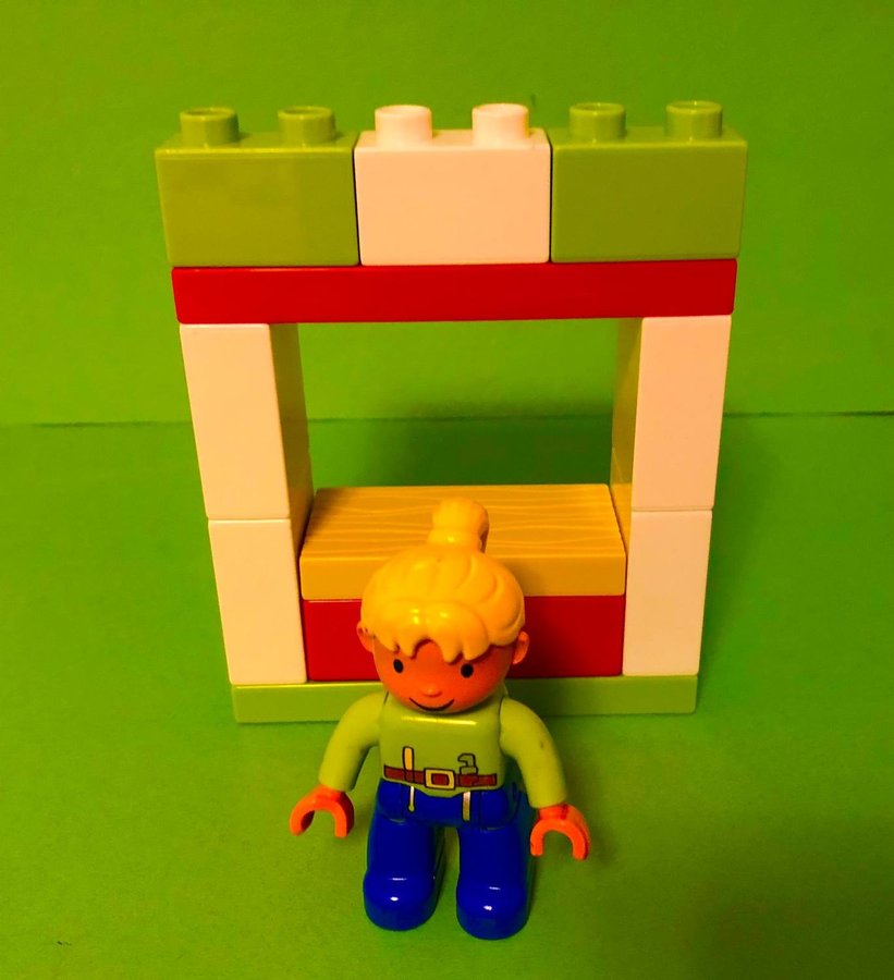 Lego DUPLO Marknadsstånd med Säljare 12 Delar - Gubbe Figur Flicka Legofigur