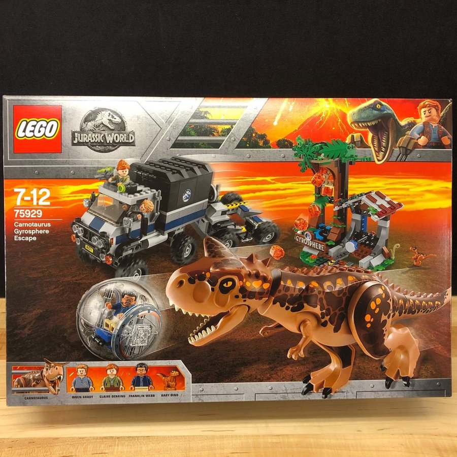 LEGO Jurassic World 75929 "Carnotaurus Gyrosphere Escape" - från 2018 oöppnad!