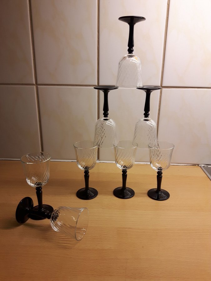 8st LIKÖRGLAS - SNAPSGLAS - ONYX BLACK - LUMINARC