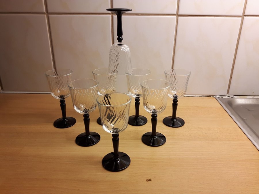 8st LIKÖRGLAS - SNAPSGLAS - ONYX BLACK - LUMINARC