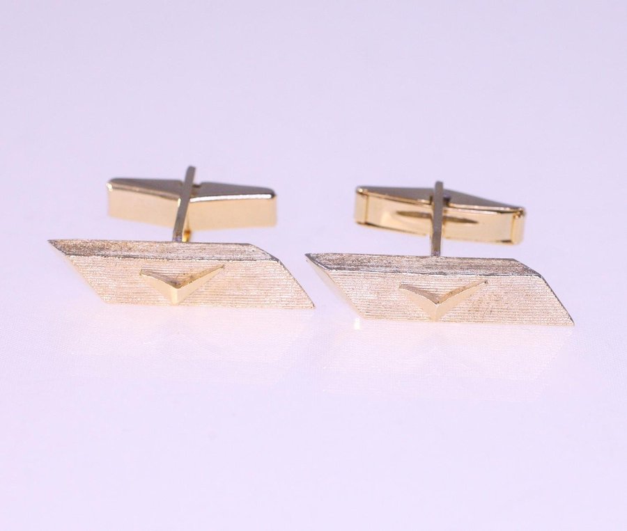 Air Products vintage company cufflinks for men-gold-tone metal-Weight 112g