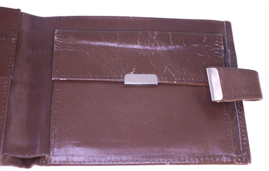 Vintage mens brown leather wallet-over 60 years old from Great Britain-683g