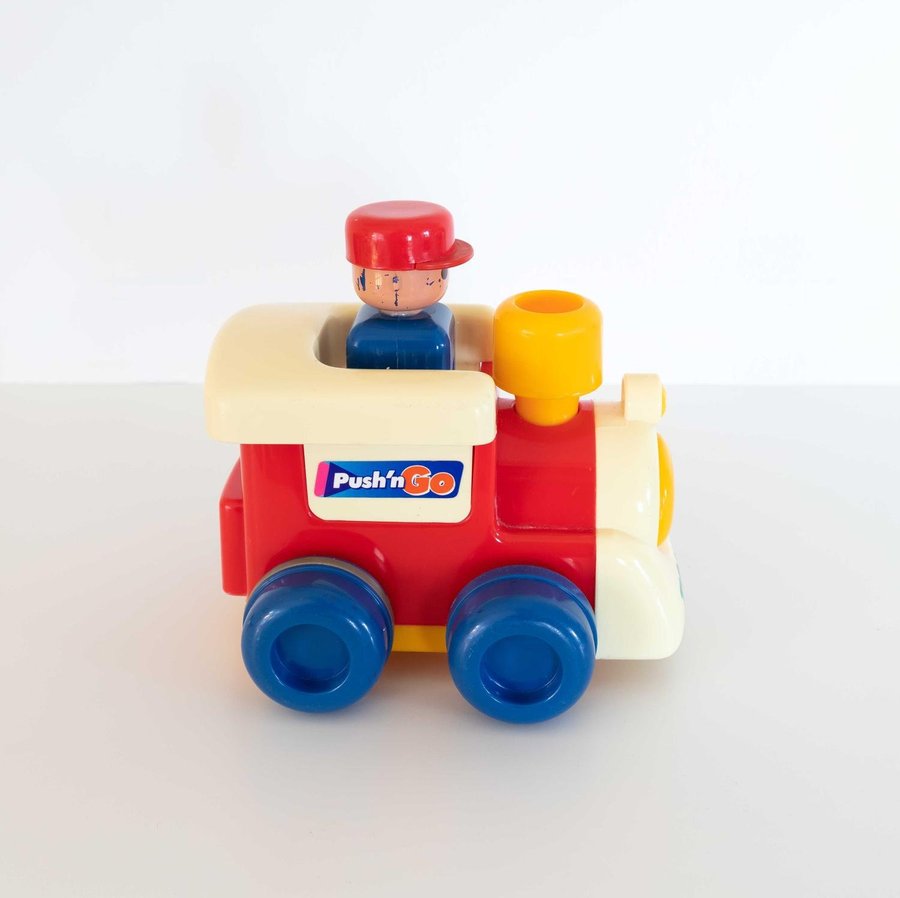 VINTAGE TOMY PUSH'N GO TRAIN ENGINE/LOK 1991 AKTIVITETSLEKSAK